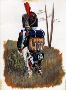 Primo Impero (1804-1814 e 1815): soldati granatieri della Guardia Reale della Grande Armata Napoleonica in Italia