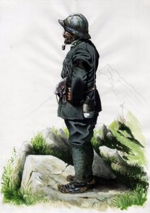 Prima Guerra Mondiale 1914-1918: ufficiale cacciatore alpino dell