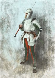 Lanzichenecco in armatura (illustrazione)