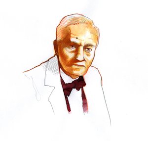 Ritratto di Alexander Fleming da Alessandro Lonati