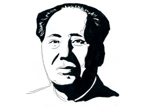 Ritratto del rivoluzionario comunista cinese e padre fondatore della Repubblica Popolare Cinese Mao Zedong da Alessandro Lonati