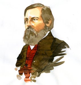 Ritratto di Friedrich Engels (1820-1895), teorico e politico socialista tedesco