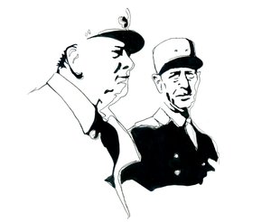 Ritratto del generale Charles de Gaulle e Winston Churchill da Alessandro Lonati