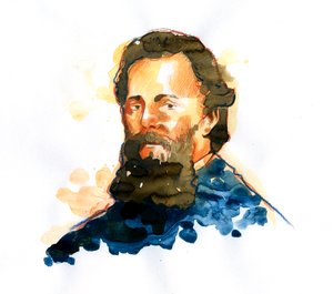 Ritratto di Herman Melville (1819-1891), saggista, romanziere e poeta americano