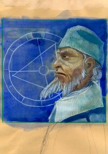 Ritratto di Nostradamus - Illustrazione di Alessandro Lonati