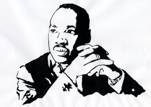 Ritratto del pastore Martin Luther King Illustrazione da Alessandro Lonati