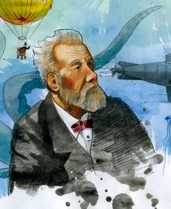 Ritratto di Jules Verne da Alessandro Lonati