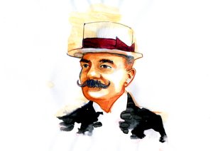 Ritratto dello scrittore italiano Emilio Salgari (1863-1911)