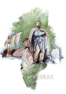 Rappresentazione di Pitea esploratore greco di Massalia, IV secolo a.C. - Illustrazione di Alessandro Lonati da Alessandro Lonati