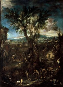 Paesaggio fantastico con monaci da Alessandro Magnasco