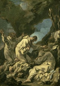 Tre monaci camaldolesi in preghiera estatica da Alessandro Magnasco