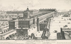 Palazzo del Papa sul colle Quirinale, noto anche come Monte Cavallo, disegno e incisione di Alessandro Specchi (1668-1729), Italia da Alessandro Specchi