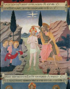 Il battesimo di Cristo, dettaglio dai cassetti di un mobile per conservare l