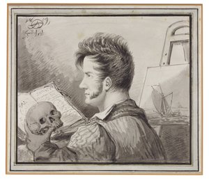 Autoritratto da giovane con teschio