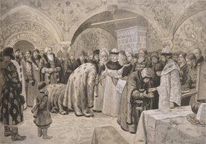 Benvenuto alla zarina dopo i Mattutini di Pasqua da Alexander Andreyevich Chikin