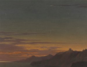 Fine del giorno: tramonto sulla costa da Alexander Cozens