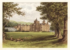 Holker Hall, Lancashire, Inghilterra, 1880 (incisione) da Alexander Francis (after) Lydon