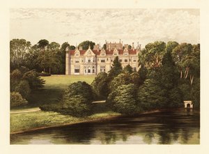 Keele Hall, Staffordshire, Inghilterra, 1880 (incisione) da Alexander Francis (after) Lydon
