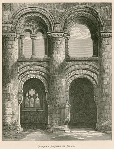 Abbazia di Jedburgh, archi normanni nella navata da Alexander Francis Lydon