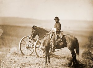 Aiutante di Campo della Guerra Civile Americana a Cavallo da Alexander Gardner