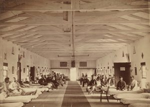 Ospedale di Armory Square, Interno del Reparto K, ca. 1863 da Alexander Gardner.