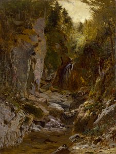 Il Flume, Fiume Opalescente, Adirondacks da Alexander Helwig Wyant