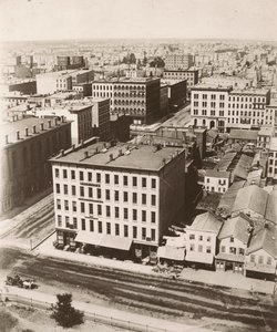 Vista nord-nord-ovest dalla cupola del tribunale a Chicago, 1858
