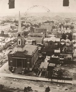 Vista sud dalla cupola del tribunale a Chicago, 1858 da Alexander Hesler