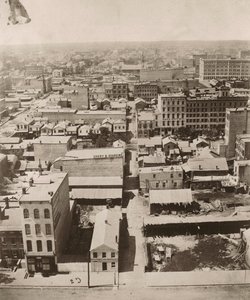 Vista ovest dalla cupola del tribunale a Chicago, 1858