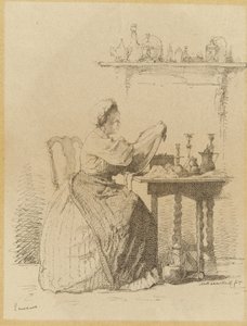 Cameriera che lucida il tavolo