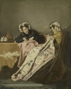 Due signore al loro cucito da Alexander Hugo Bakker Korff