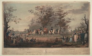 Principe Reggente, Guglielmo III di Prussia, Alessandro I, Generale Blücher e Hetman Platov rivedono le truppe da Alexander Ivanovich Sauerweid