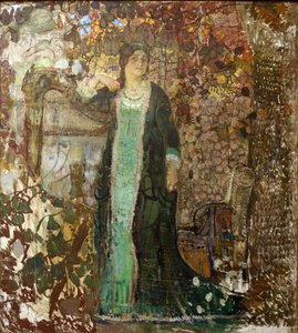 Arpista. Ritratto di Tatiana Sergeevna Bartseva (1886-1984) da Alexander Ivanovich Savinov