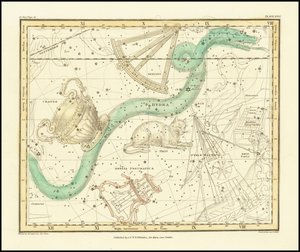 1822 - Alexander Jamieson - Hydra Sextans Felis e Cratere da Alexander Jamieson