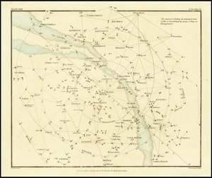 1822 - Alexander Jamieson - Il modo di trovare le principali stelle visibili in Gran Bretagna attraverso le linee o la Triangolazione da Alexander Jamieson