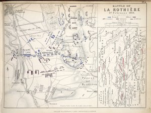 Mappa della battaglia di La Rothiere, pubblicata da William Blackwood and Sons, Edimburgo e Londra, 1848 da Alexander Keith Johnston