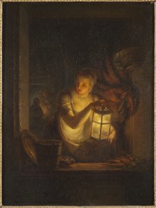 Una donna con una lanterna, 1818 da Alexander Lauréus