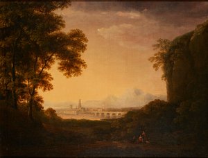 Figure in un paesaggio boscoso italiano da Alexander Nasmyth