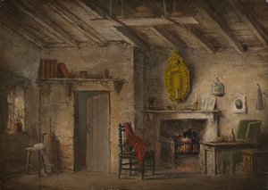 Scenografia per Heart of Midlothian; il cottage dei Deans da Alexander Nasmyth