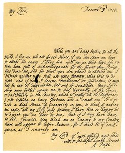 Lettera di Alexander Pope a Charles Montagu, 3 dicembre 1714