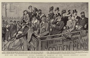 Come vanno le Elezioni Passanti che guardano la Scala del Daily Graphic da Alexander Stuart Boyd