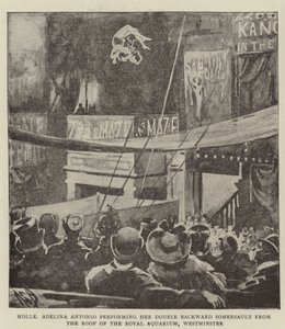 Mademoiselle Adelina Antonio esegue il suo doppio salto mortale all