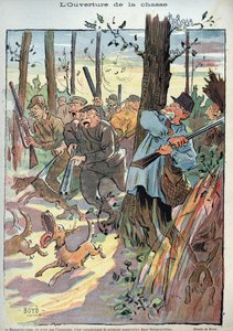 Apertura della caccia - illustrazione di Alexander Stuart Boyd (1854-1930) per Laughter n. 45 del 1895