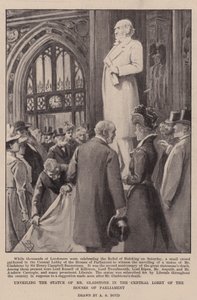Inaugurazione della Statua di Mr Gladstone nella Lobby Centrale delle Camere del Parlamento