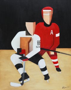 Giocatori di hockey geometrici