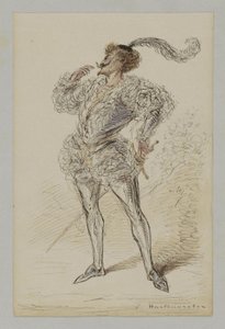 Uomo con spada in costume storico