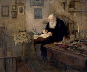 Ritratto di Lev Tolstoj da Alexander Viktorovich Moravov