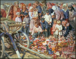 Venditrice di giocattoli alla fiera da Alexander Viktorowitsch Morawow