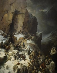 Suvorov attraversa il Passo Panix, 1860 da Alexander von Kotzebue
