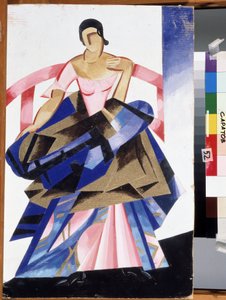 Costume teatrale per il personaggio di Giulietta nella pièce "Romeo e Giulietta" di William Shakespeare. Gouache di Alexandra Alexandrovna Exter, 1921, Museo d